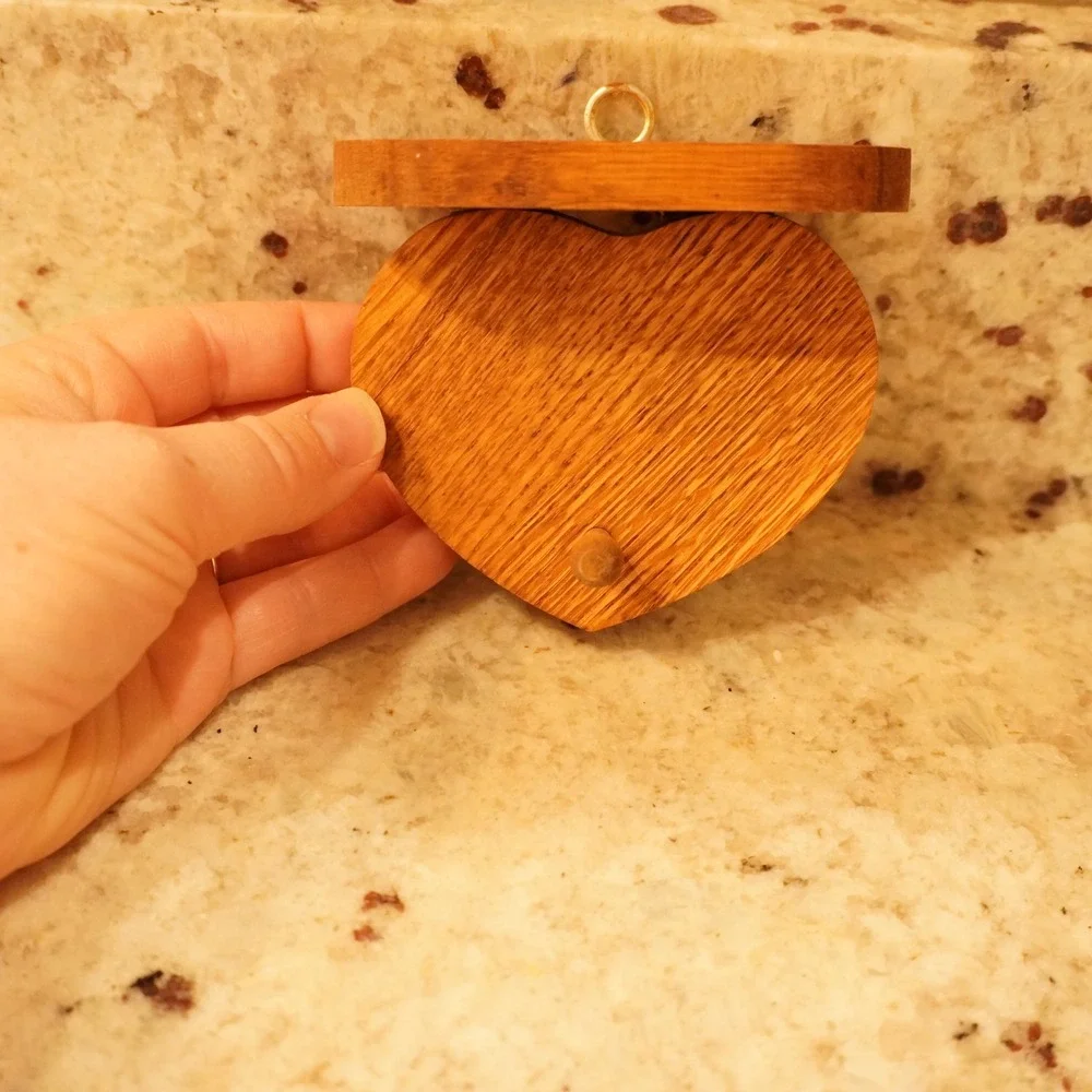 Vintage Wood Heart Wall Hooks Set of 4 Rustic Farmhouse Key Jewelry Hangers